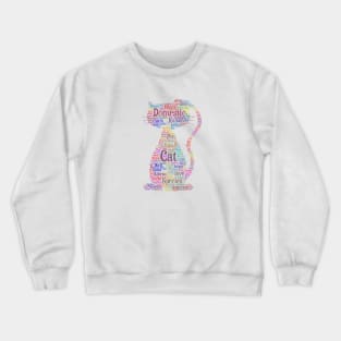 Cat Kitten Silhouette Shape Text Word Cloud Crewneck Sweatshirt